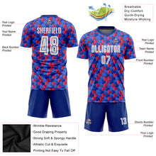 Load image into Gallery viewer, Custom Royal White-Red Home Sublimation Soccer Uniform Jersey
