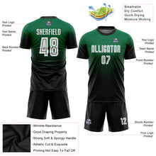 Laden Sie das Bild in den Galerie-Viewer, Custom Kelly Green White-Black Sublimation Fade Fashion Soccer Uniform Jersey
