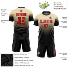 Laden Sie das Bild in den Galerie-Viewer, Custom Cream Red-Black Sublimation Fade Fashion Soccer Uniform Jersey
