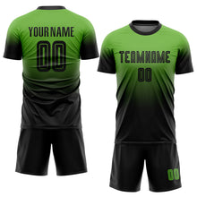 Laden Sie das Bild in den Galerie-Viewer, Custom Neon Green Black Sublimation Fade Fashion Soccer Uniform Jersey
