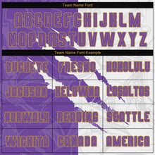 Load image into Gallery viewer, Custom Graffiti Pattern Purple White-Old Gold Scratch Sublimation Soccer Uniform Jersey
