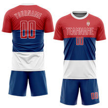 Laden Sie das Bild in den Galerie-Viewer, Custom Royal Red-White Sublimation Serbian Flag Soccer Uniform Jersey
