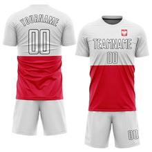Laden Sie das Bild in den Galerie-Viewer, Custom Red White-Black Sublimation Polish Flag Soccer Uniform Jersey
