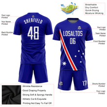 Load image into Gallery viewer, Custom Royal White-Red Sublimation Australian Flag Soccer Uniform Jersey
