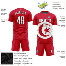 Load image into Gallery viewer, Custom Red White-Black Sublimation Tunisian Flag Soccer Uniform Jersey
