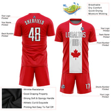 Laden Sie das Bild in den Galerie-Viewer, Custom Red White-Black Sublimation Canadian Flag Soccer Uniform Jersey
