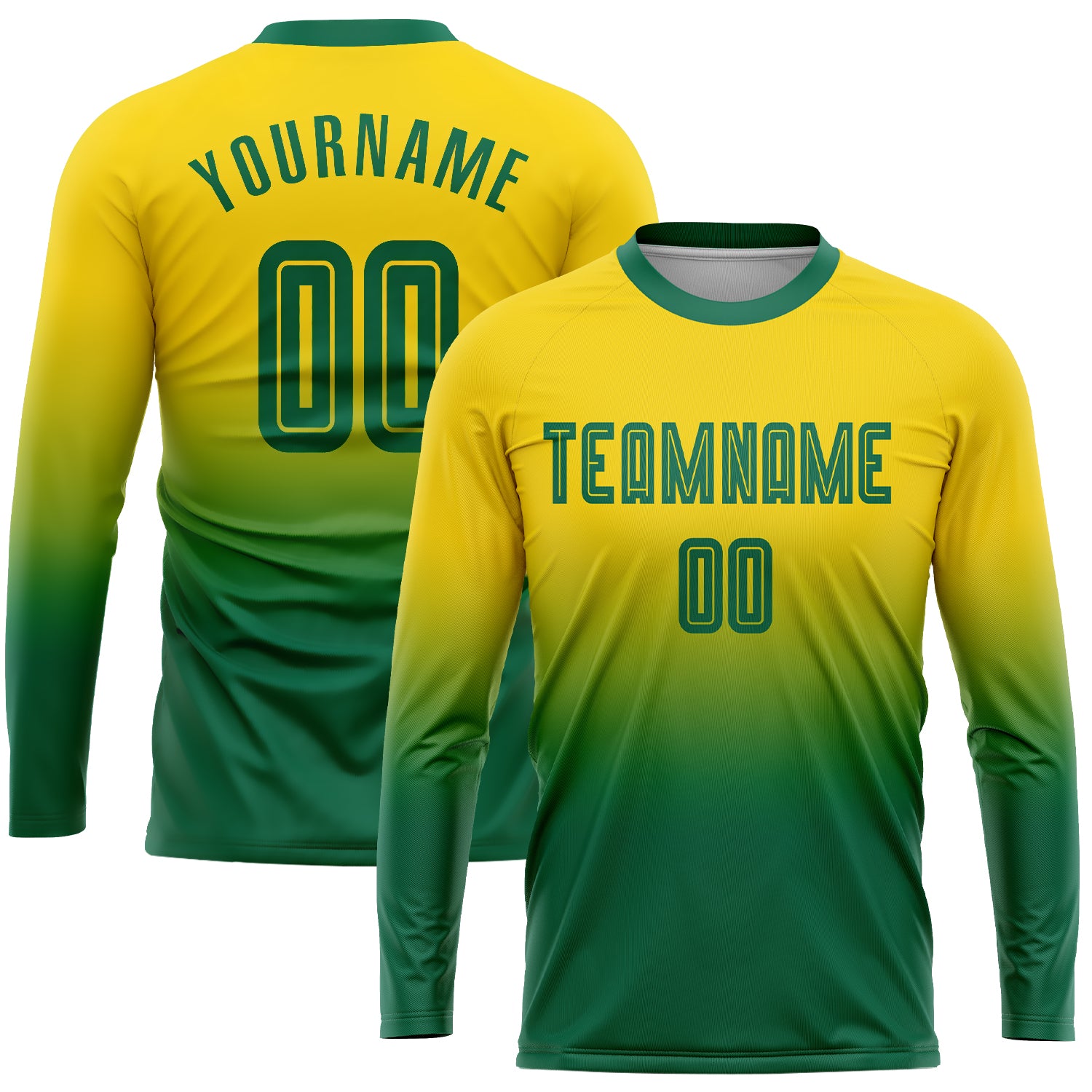 Simple Elegant Green and Gold Sublimation Jersey Stock