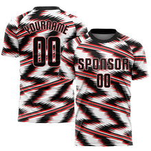 Laden Sie das Bild in den Galerie-Viewer, Custom White Black-Red Sublimation Soccer Uniform Jersey
