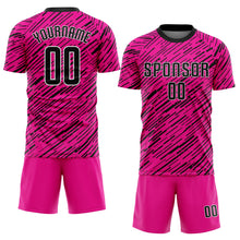 Laden Sie das Bild in den Galerie-Viewer, Custom Pink Black-White Sublimation Soccer Uniform Jersey
