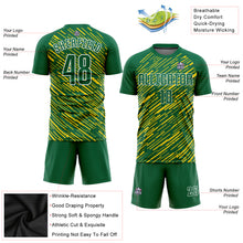 Laden Sie das Bild in den Galerie-Viewer, Custom Kelly Green Kelly Green-Gold Sublimation Soccer Uniform Jersey
