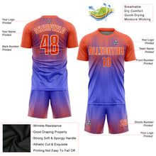 Загрузить изображение в средство просмотра галереи, Custom Purple Orange-White Sublimation Soccer Uniform Jersey
