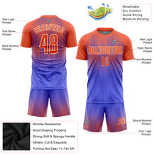 Laden Sie das Bild in den Galerie-Viewer, Custom Purple Orange-White Sublimation Soccer Uniform Jersey
