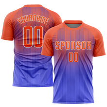 Laden Sie das Bild in den Galerie-Viewer, Custom Purple Orange-White Sublimation Soccer Uniform Jersey
