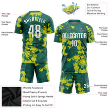 Load image into Gallery viewer, Custom Kelly Green White-Neon Green Sublimation Soccer Uniform Jersey
