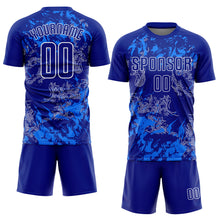 Load image into Gallery viewer, Custom Royal Royal-White Sublimation Soccer Uniform Jersey
