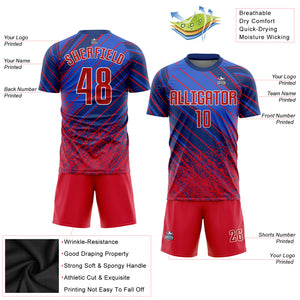 Custom Royal Red-White Sublimation Soccer Uniform Jersey