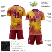 Laden Sie das Bild in den Galerie-Viewer, Custom Gold Crimson-White Sublimation Soccer Uniform Jersey
