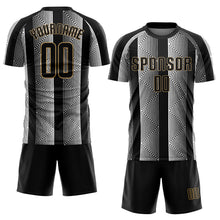 Laden Sie das Bild in den Galerie-Viewer, Custom Black Black-Old Gold Sublimation Soccer Uniform Jersey
