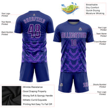 Load image into Gallery viewer, Custom Navy Purple-White Sublimation Soccer Uniform Jersey
