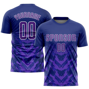 Custom Navy Purple-White Sublimation Soccer Uniform Jersey