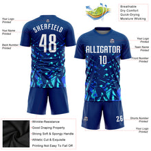 Laden Sie das Bild in den Galerie-Viewer, Custom Royal White-Lakes Blue Sublimation Soccer Uniform Jersey
