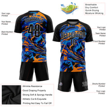 Laden Sie das Bild in den Galerie-Viewer, Custom Black Black Royal-Orange Sublimation Soccer Uniform Jersey
