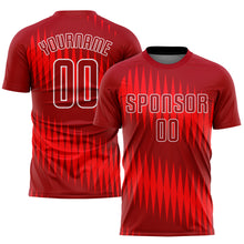 Load image into Gallery viewer, Custom Red Crimson-White Sublimation Soccer Uniform Jersey
