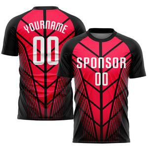 Custom Red White-Black Sublimation Soccer Uniform Jersey