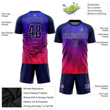 Laden Sie das Bild in den Galerie-Viewer, Custom Royal Navy-Hot Pink Sublimation Soccer Uniform Jersey
