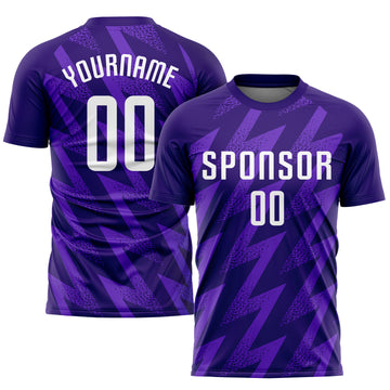 Custom Purple White Sublimation Soccer Uniform Jersey