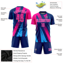 Load image into Gallery viewer, Custom Figure Pink-Royal Sublimation Soccer Uniform Jersey
