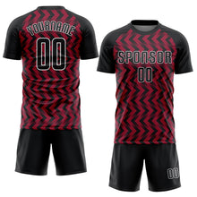 Load image into Gallery viewer, Custom Crimson Black-White Sublimation Soccer Uniform Jersey
