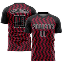 Load image into Gallery viewer, Custom Crimson Black-White Sublimation Soccer Uniform Jersey

