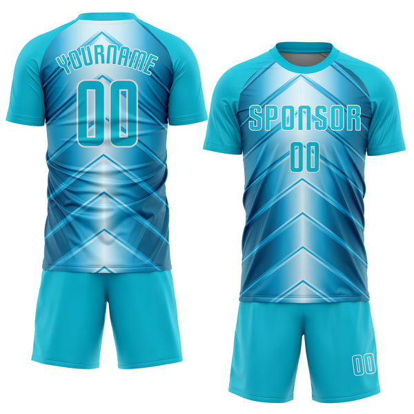 Custom Team Soccer Jersey Blue Aqua