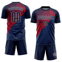 Laden Sie das Bild in den Galerie-Viewer, Custom Navy Navy-Red Sublimation Soccer Uniform Jersey
