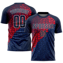 Load image into Gallery viewer, Custom Navy Navy-Red Sublimation Soccer Uniform Jersey
