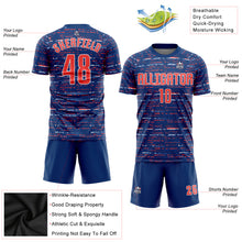 Laden Sie das Bild in den Galerie-Viewer, Custom Royal Orange-White Sublimation Soccer Uniform Jersey
