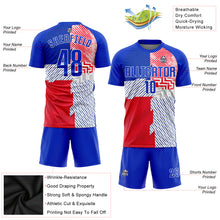 Laden Sie das Bild in den Galerie-Viewer, Custom Royal Royal-Red Sublimation Soccer Uniform Jersey
