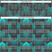 Laden Sie das Bild in den Galerie-Viewer, Custom Black Black-Teal Sublimation Soccer Uniform Jersey
