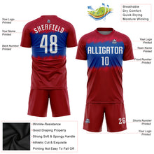 Load image into Gallery viewer, Custom Crimson White-Royal Sublimation Soccer Uniform Jersey
