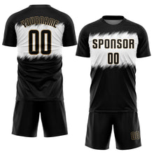 Laden Sie das Bild in den Galerie-Viewer, Custom Black Black-Old Gold Sublimation Soccer Uniform Jersey
