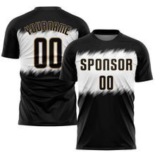 Laden Sie das Bild in den Galerie-Viewer, Custom Black Black-Old Gold Sublimation Soccer Uniform Jersey
