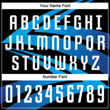 Laden Sie das Bild in den Galerie-Viewer, Custom Black White-Light Blue Sublimation Soccer Uniform Jersey
