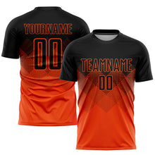 Laden Sie das Bild in den Galerie-Viewer, Custom Orange Black Sublimation Soccer Uniform Jersey
