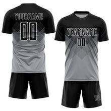 Laden Sie das Bild in den Galerie-Viewer, Custom Light Gray Black-White Sublimation Soccer Uniform Jersey
