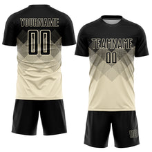 Laden Sie das Bild in den Galerie-Viewer, Custom Cream Black Sublimation Soccer Uniform Jersey
