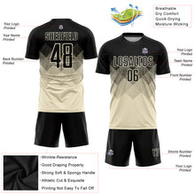 Laden Sie das Bild in den Galerie-Viewer, Custom Cream Black Sublimation Soccer Uniform Jersey
