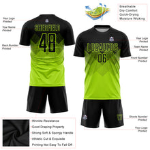 Laden Sie das Bild in den Galerie-Viewer, Custom Neon Green Black Sublimation Soccer Uniform Jersey
