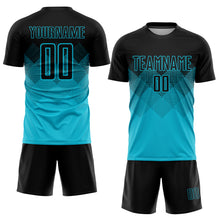 Laden Sie das Bild in den Galerie-Viewer, Custom Lakes Blue Black Sublimation Soccer Uniform Jersey
