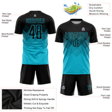 Load image into Gallery viewer, Custom Lakes Blue Black Sublimation Soccer Uniform Jersey
